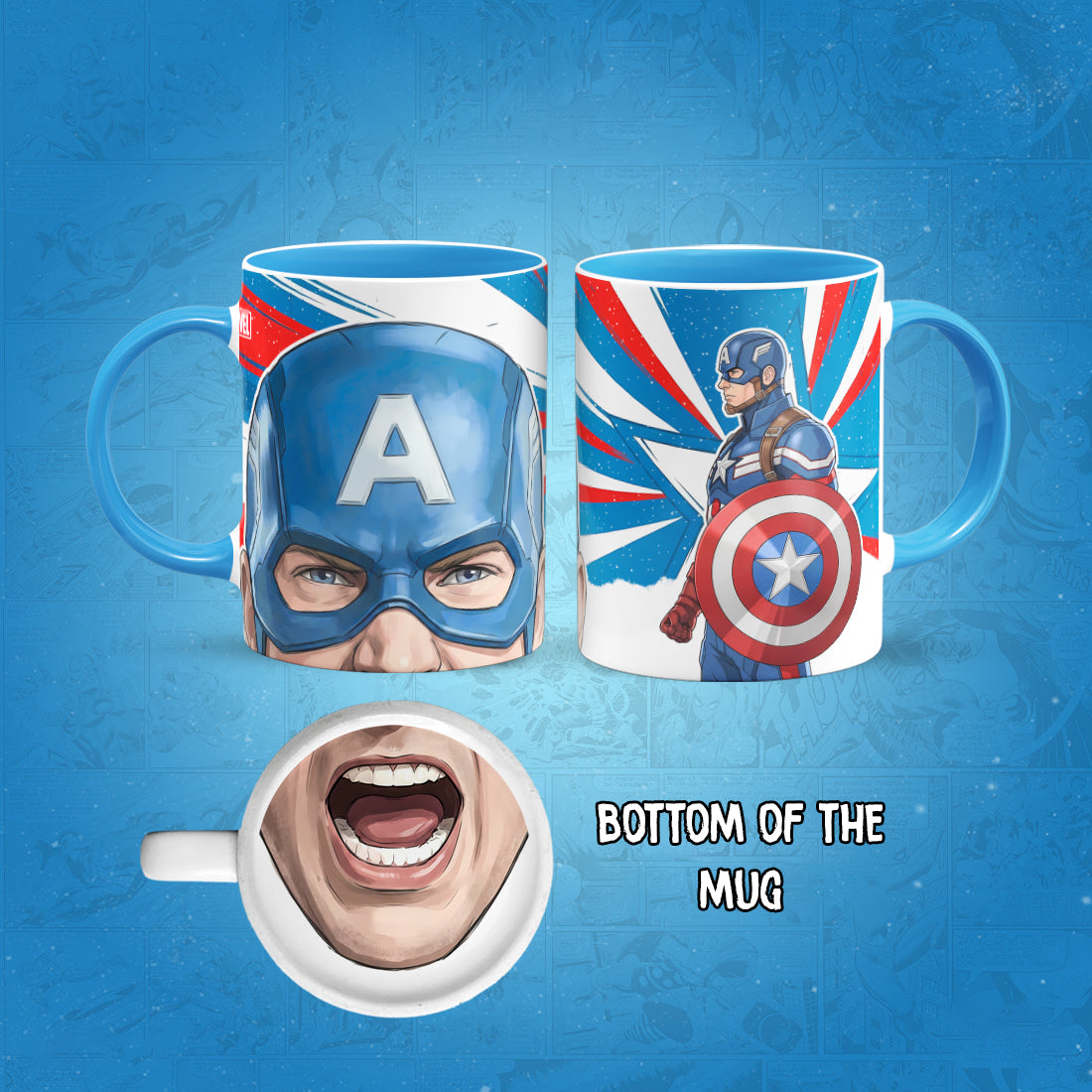 Captain America Mug Bottom Print