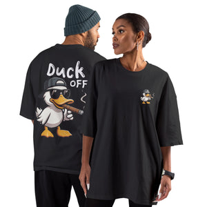 Oversized Cotton T-Shirt – Duck OFF Print | Box-Fit & Oversized Print n Go