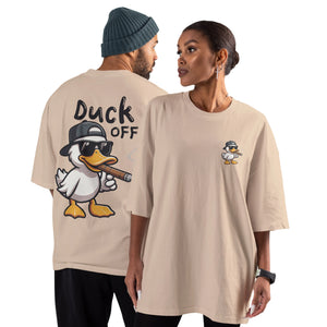 Oversized Cotton T-Shirt – Duck OFF Print | Box-Fit & Oversized Print n Go