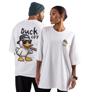 Oversized Cotton T-Shirt – Duck OFF Print | Box-Fit & Oversized Print n Go