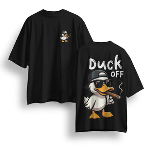 Oversized Cotton T-Shirt – Duck OFF Print | Box-Fit & Oversized Print n Go