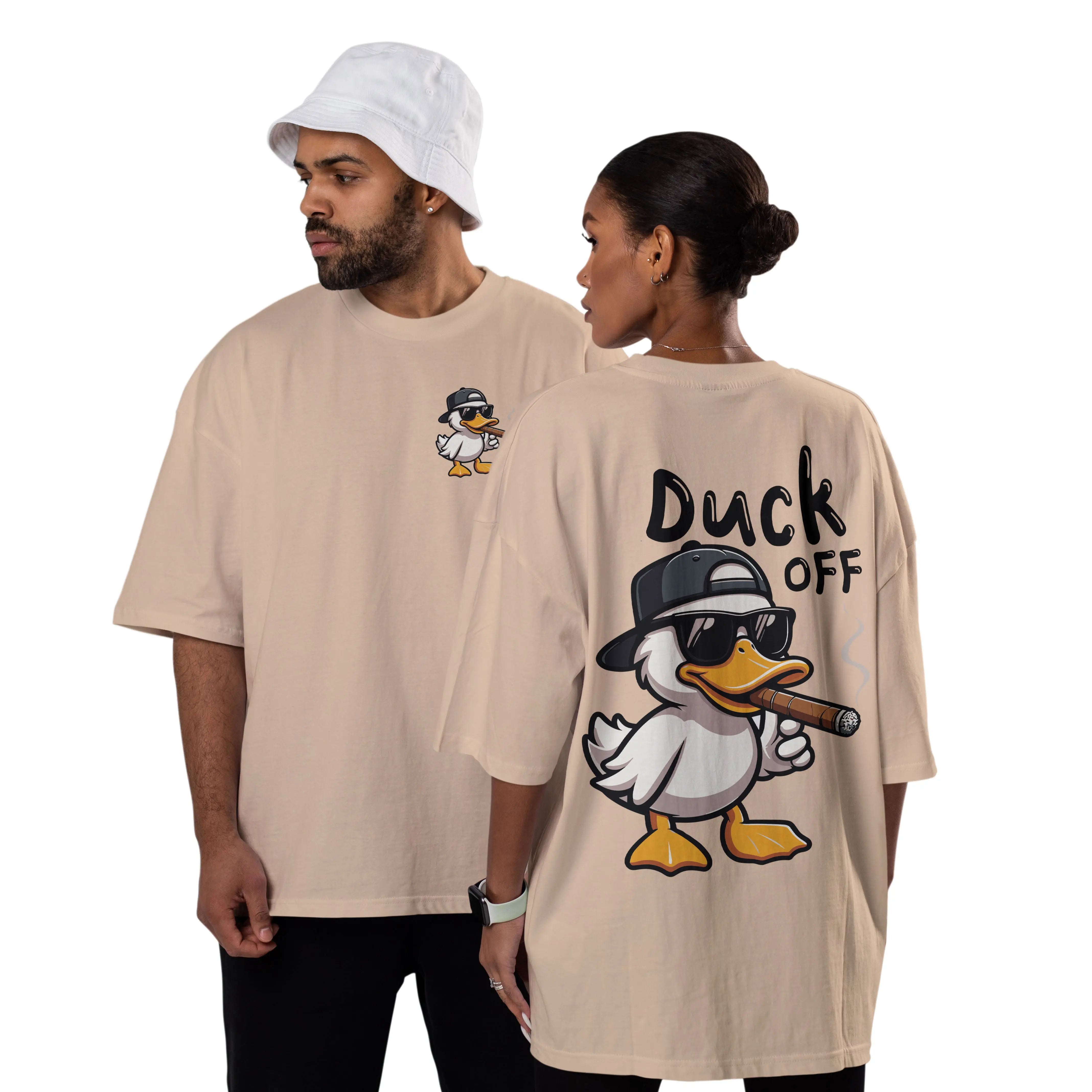Oversized Cotton T-Shirt – Duck OFF Print | Box-Fit & Oversized Print n Go