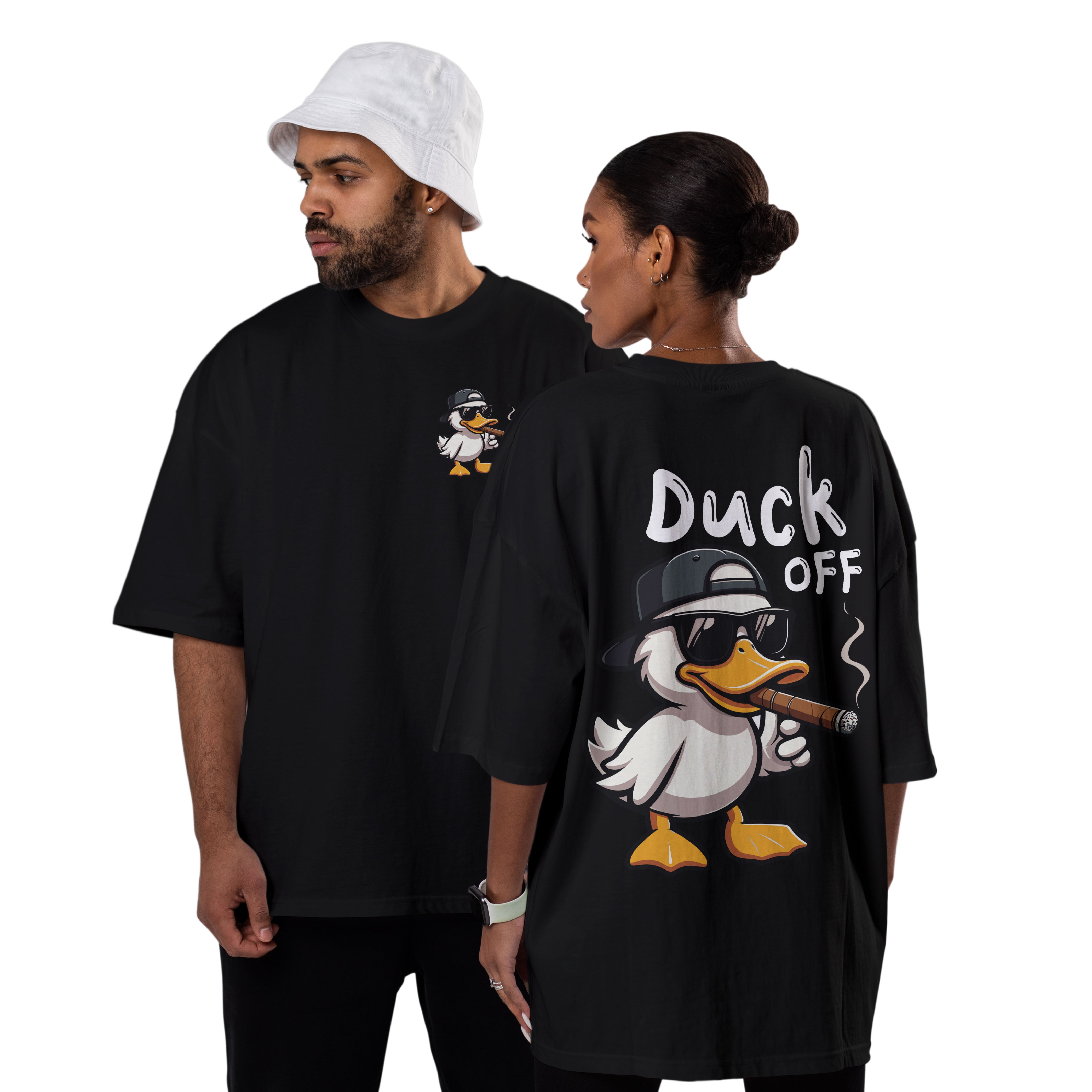 Oversized Cotton T-Shirt – Duck OFF Print | Box-Fit & Oversized