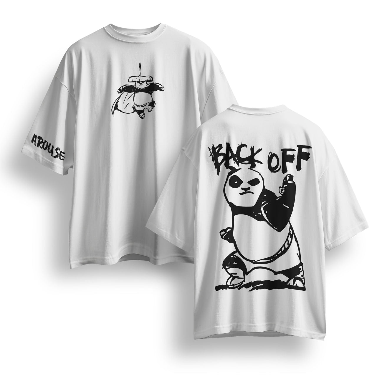 Oversized Cotton T-Shirt – Kung Fu Panda Print | Box-Fit & Oversized