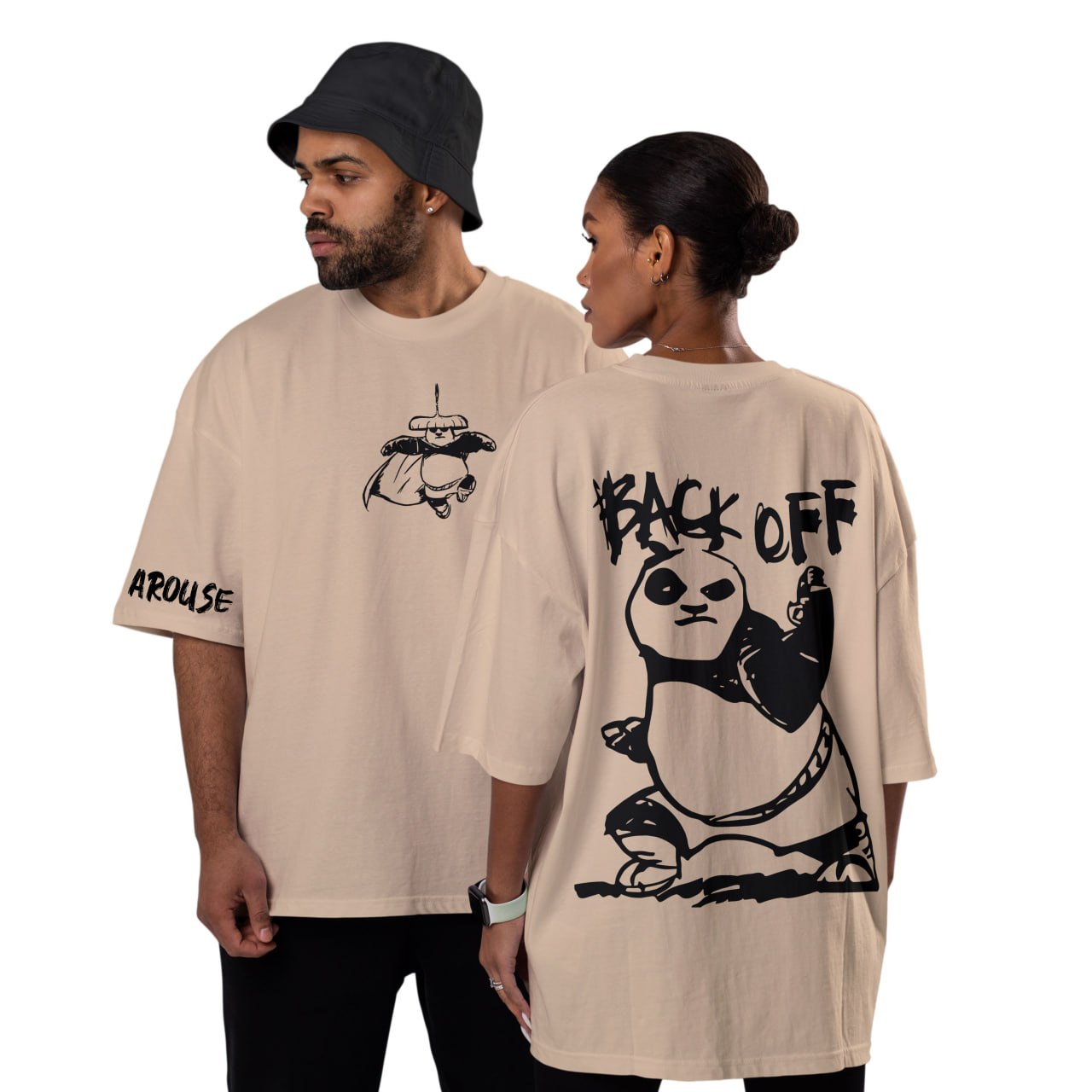 Oversized Cotton T-Shirt – Kung Fu Panda Print | Box-Fit & Oversized